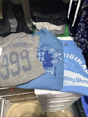 Disney Unisex Short Sleeve Graphic Tee Set - Blue & Gray